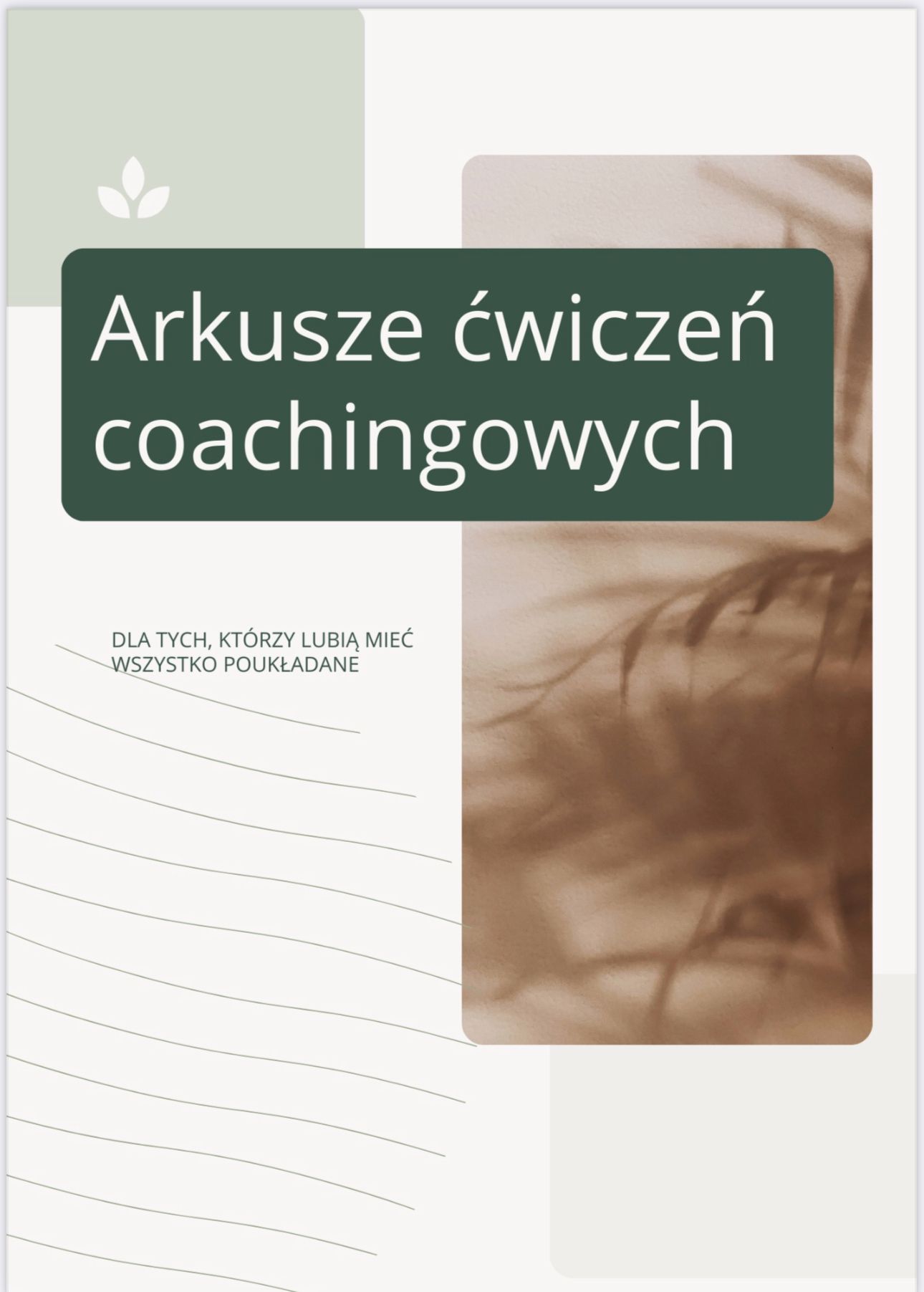 Arkusze ćwiczeń coachingowych dla tych którzy lubią mieć wszystko poukładane